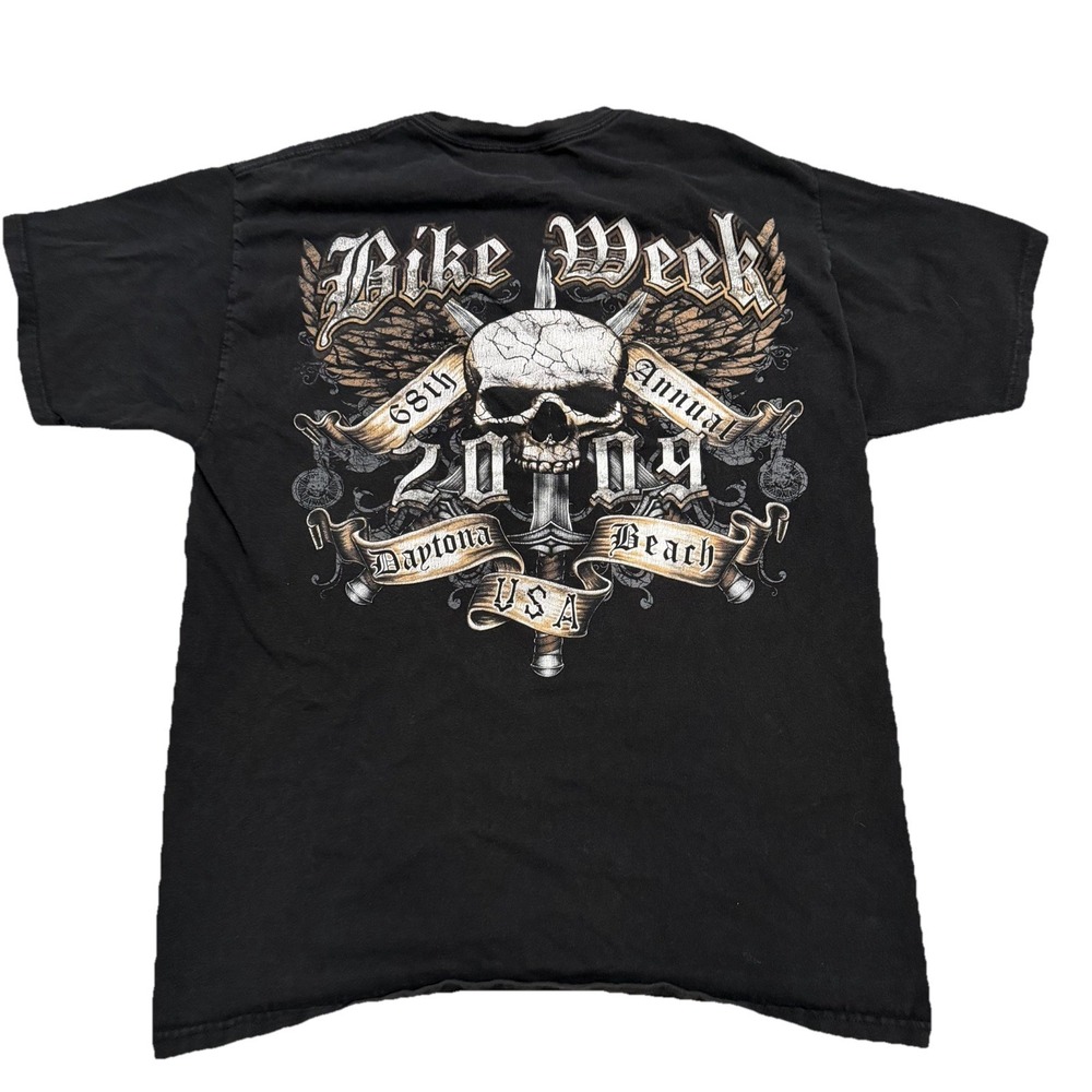 Vintage 2009 Bike Week Daytona Beach Skull Shirt – Size Large Motorcycle